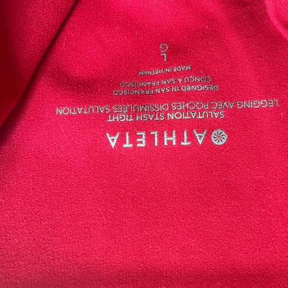 Athleta Red Salutation Leggings Full length - Picture 3 of 5